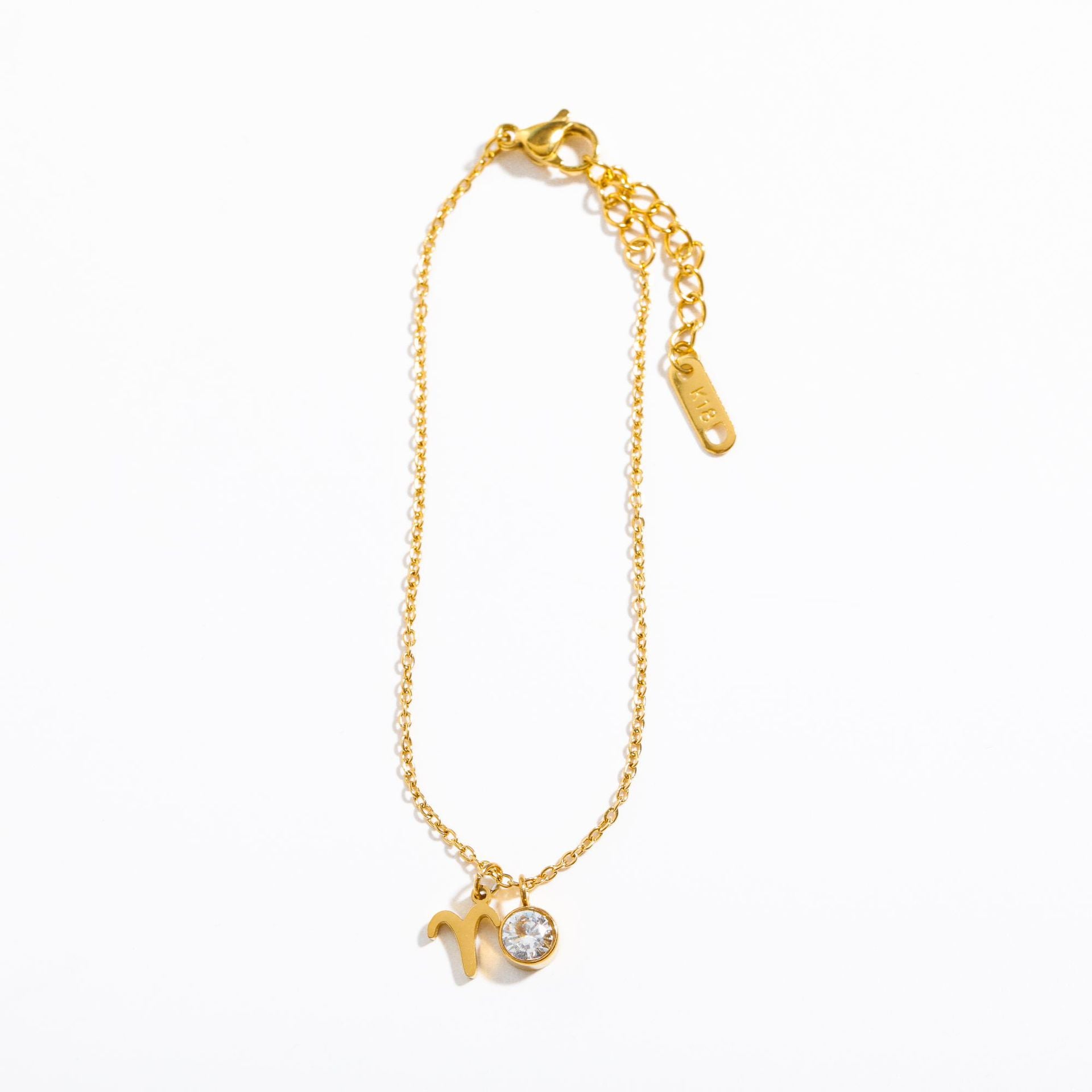 Stainless Steel Women's Birthstone Constellation Bracelet