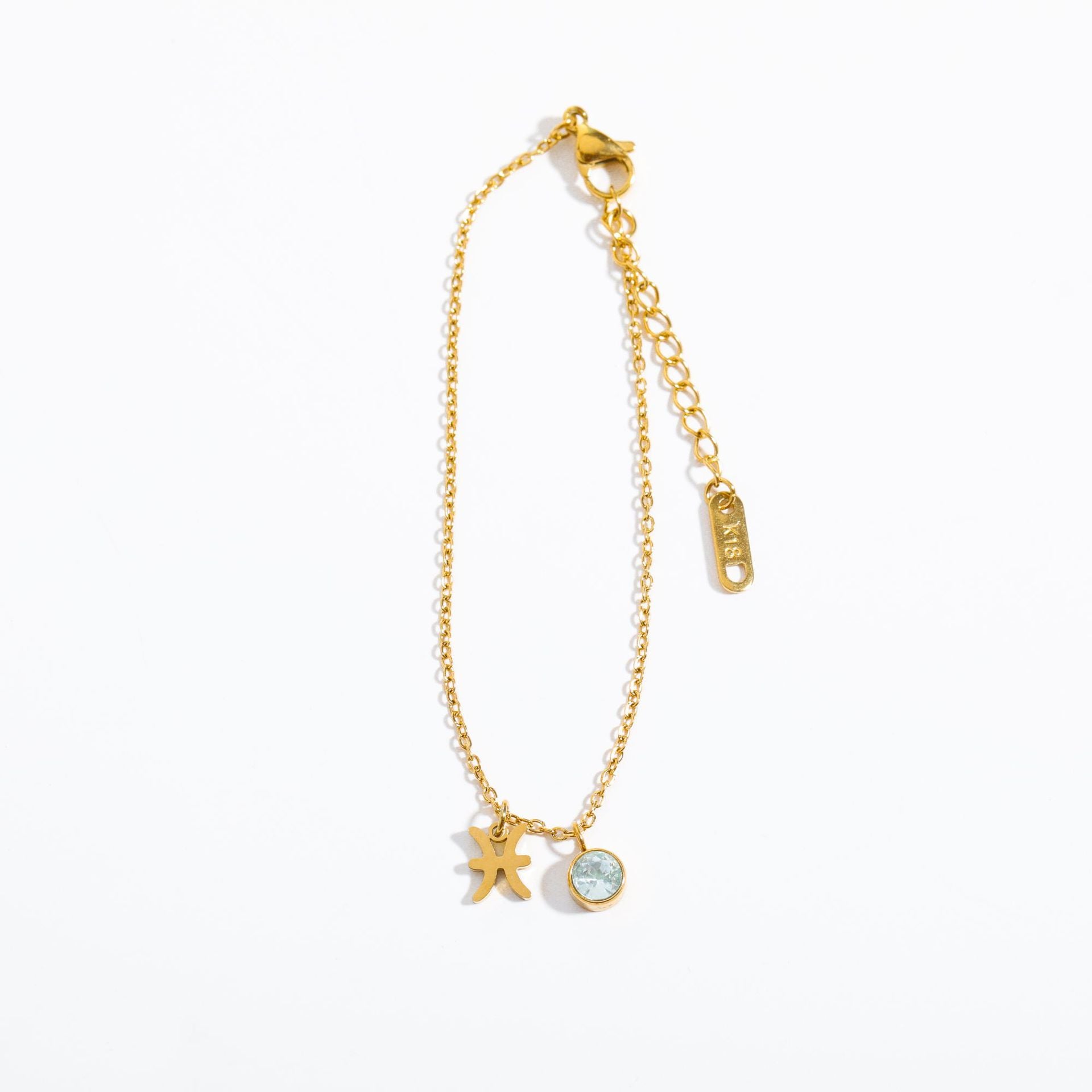 Stainless Steel Women's Birthstone Constellation Bracelet